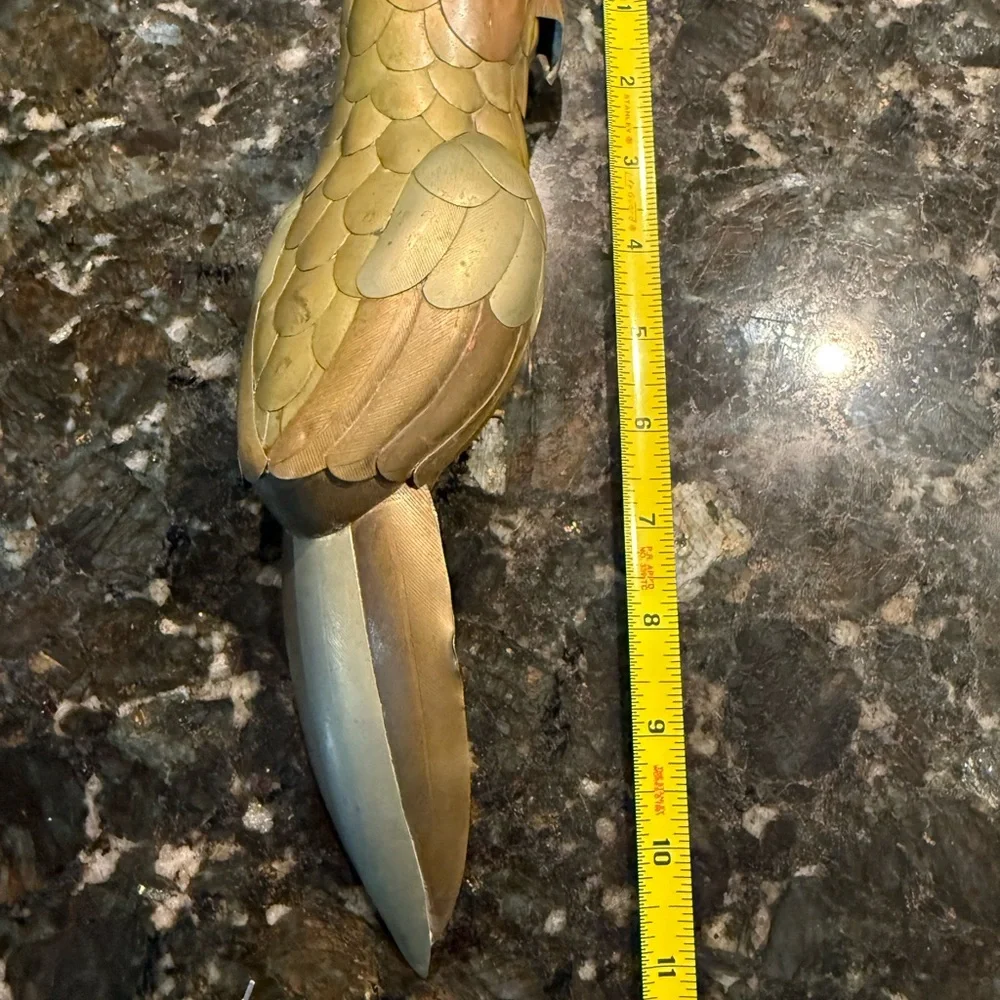 Sergio Bustamante‎ ? MCM Copper Brass Parrot Sculpture Vintage Parrot Only R